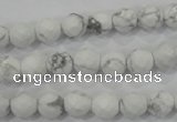 CWB212 15.5 inches 8mm faceted round natural white howlite beads