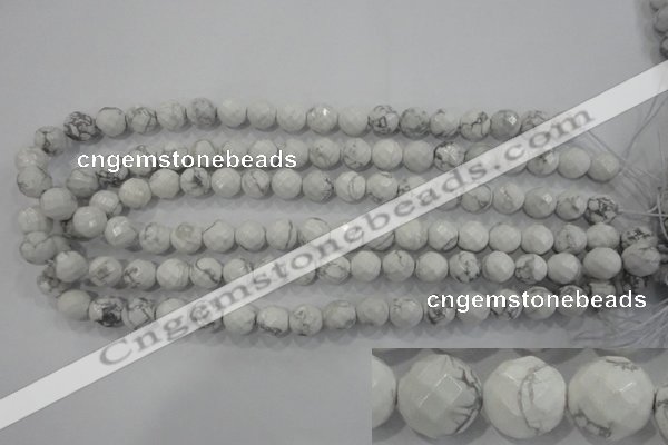 CWB213 15.5 inches 10mm faceted round natural white howlite beads