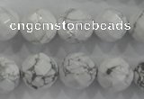 CWB215 15.5 inches 14mm faceted round natural white howlite beads