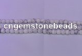 CWB220 15.5 inches 4mm round matte white howlite beads