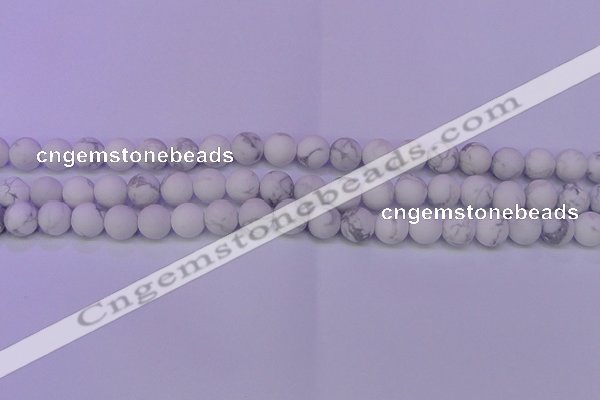 CWB220 15.5 inches 4mm round matte white howlite beads