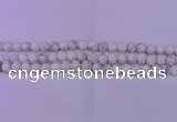 CWB221 15.5 inches 6mm round matte white howlite beads