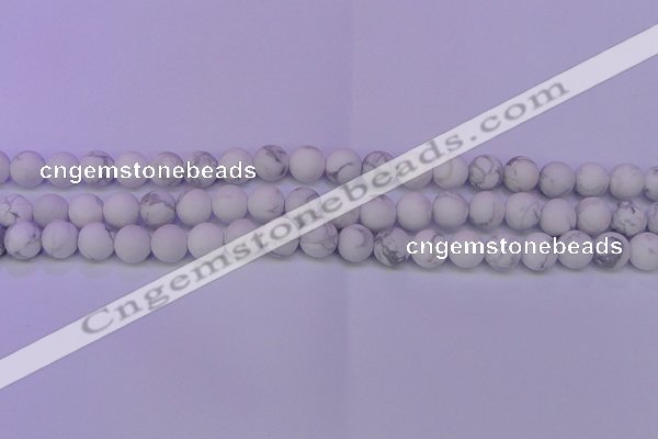 CWB222 15.5 inches 8mm round matte white howlite beads