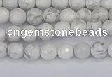 CWB230 15.5 inches 4mm faceted round white howlite beads