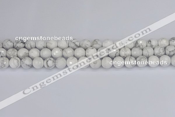 CWB232 15.5 inches 8mm faceted round white howlite beads