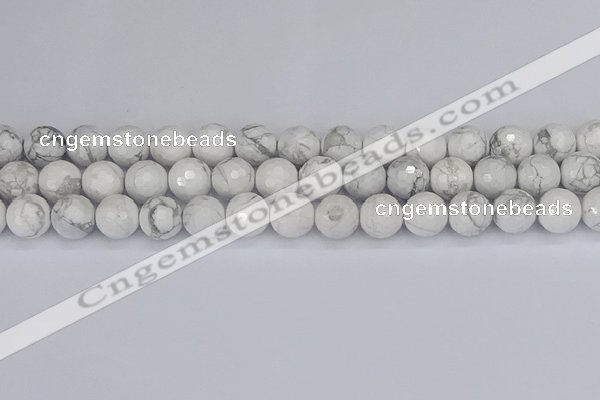 CWB233 15.5 inches 10mm faceted round white howlite beads