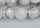 CWB234 15.5 inches 12mm faceted round white howlite beads