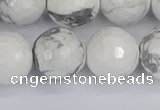 CWB235 15.5 inches 14mm faceted round white howlite beads