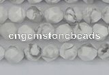 CWB238 15.5 inches 6mm faceted nuggets white howlite beads