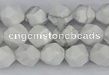 CWB239 15.5 inches 8mm faceted nuggets white howlite beads