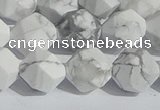 CWB246 15.5 inches 10mm faceted nuggets matte white howlite beads