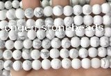 CWB252 15.5 inches 8mm round matte white howlite beads wholesale