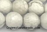 CWB268 15 inches 12mm faceted round howlite turquoise beads