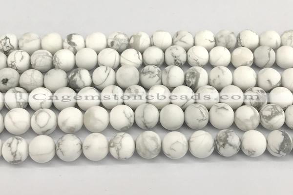 CWB272 15 inches 8mm round matte howlite turquoise beads