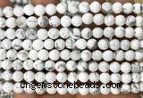 CWB279 15 inches 6mm faceted round white howlite beads