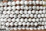 CWB280 15 inches 8mm faceted round white howlite beads