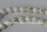 CWB300 15.5 inches 4mm faceted round howlite turquoise beads