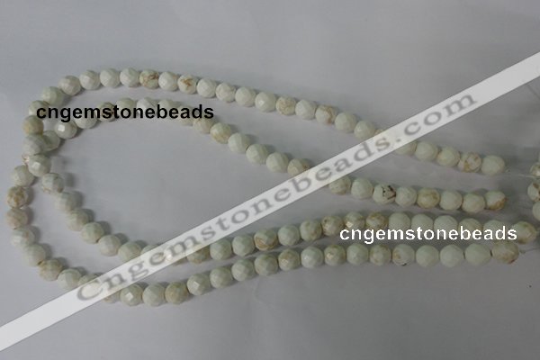 CWB301 15.5 inches 6mm faceted round howlite turquoise beads