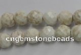 CWB303 15.5 inches 10mm faceted round howlite turquoise beads