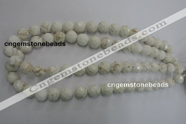 CWB304 15.5 inches 12mm faceted round howlite turquoise beads