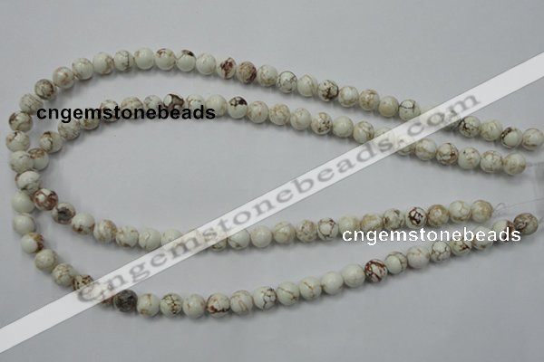 CWB312 15.5 inches 8mm round howlite turquoise beads wholesale