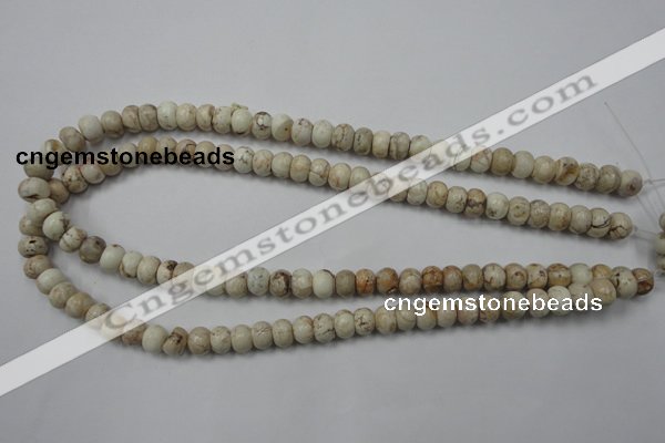 CWB321 15.5 inches 6*8mm rondelle howlite turquoise beads wholesale