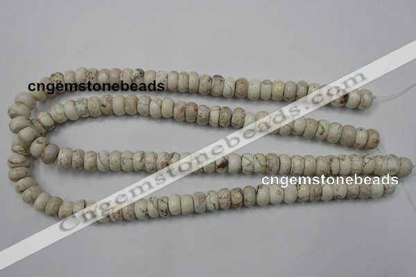 CWB322 15.5 inches 6*10mm rondelle howlite turquoise beads wholesale