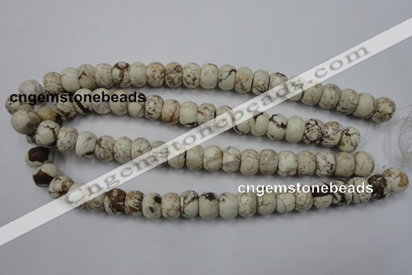 CWB323 15.5 inches 10*14mm rondelle howlite turquoise beads wholesale