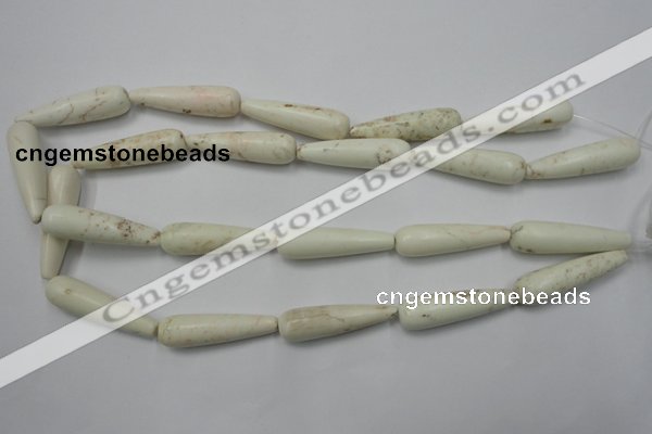 CWB332 15.5 inches 10*35mm teardrop howlite turquoise beads