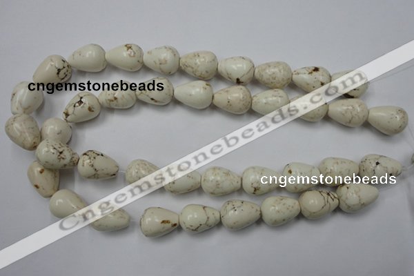 CWB333 15.5 inches 15*20mm teardrop howlite turquoise beads