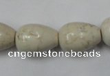 CWB334 15.5 inches 15*22mm teardrop howlite turquoise beads