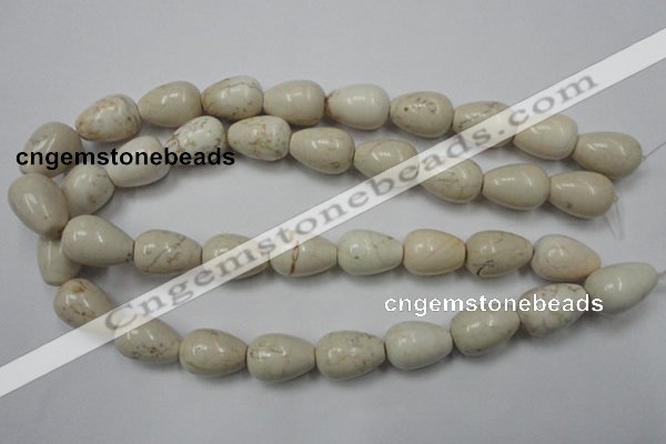 CWB334 15.5 inches 15*22mm teardrop howlite turquoise beads