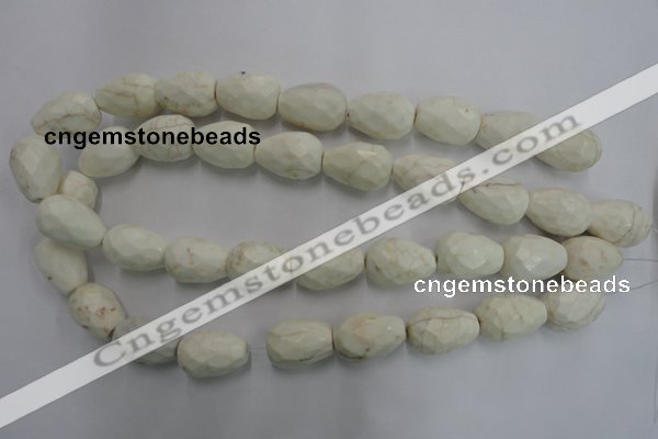 CWB338 15.5 inches 15*22mm faceted teardrop howlite turquoise beads