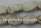 CWB340 15.5 inches 12*20mm twisted rice howlite turquoise beads