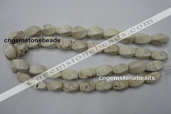 CWB340 15.5 inches 12*20mm twisted rice howlite turquoise beads