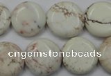 CWB345 15.5 inches 18mm flat round howlite turquoise beads