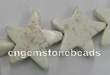 CWB379 15.5 inches 25*25mm star howlite turquoise beads wholesale