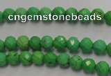 CWB390 15.5 inches 4mm faceted round howlite turquoise beads