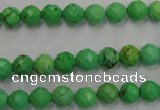 CWB391 15.5 inches 6mm faceted round howlite turquoise beads