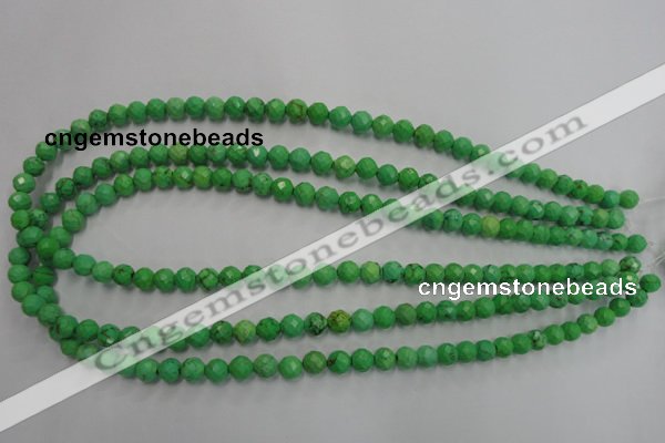 CWB391 15.5 inches 6mm faceted round howlite turquoise beads