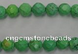 CWB392 15.5 inches 8mm faceted round howlite turquoise beads