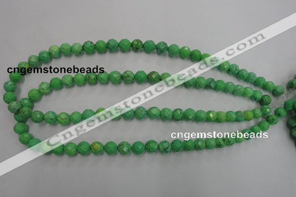 CWB392 15.5 inches 8mm faceted round howlite turquoise beads