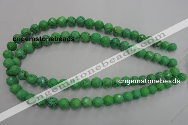 CWB393 15.5 inches 10mm faceted round howlite turquoise beads