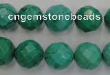 CWB404 15.5 inches 12mm faceted round howlite turquoise beads