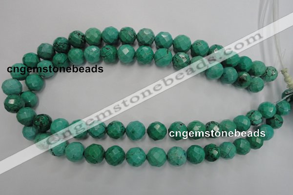 CWB404 15.5 inches 12mm faceted round howlite turquoise beads