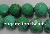 CWB405 15.5 inches 14mm faceted round howlite turquoise beads