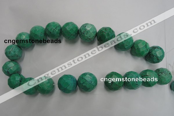 CWB407 15.5 inches 18mm faceted round howlite turquoise beads