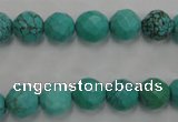 CWB412 15.5 inches 8mm faceted round howlite turquoise beads