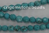 CWB421 15.5 inches 6mm faceted round howlite turquoise beads