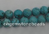 CWB422 15.5 inches 8mm faceted round howlite turquoise beads